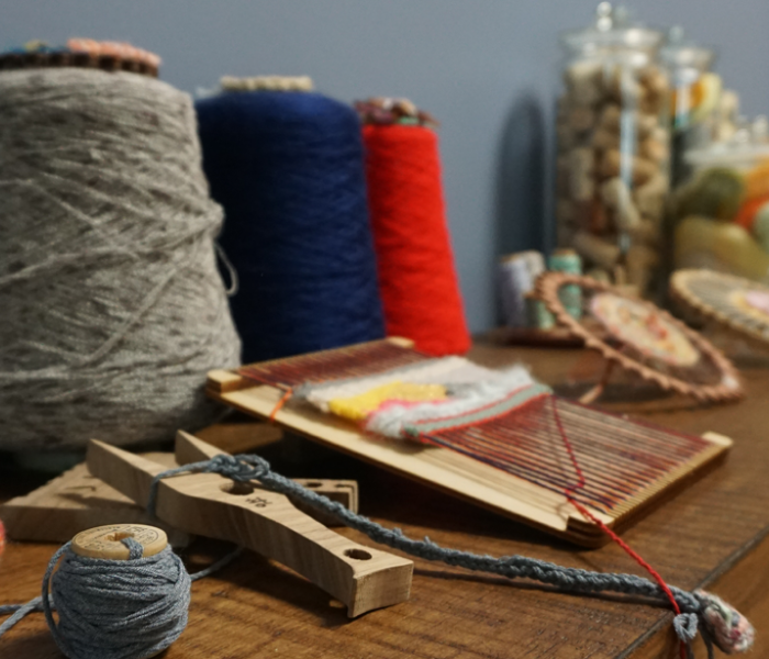 Spools of yarns