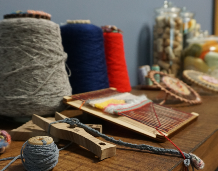Spools of yarns