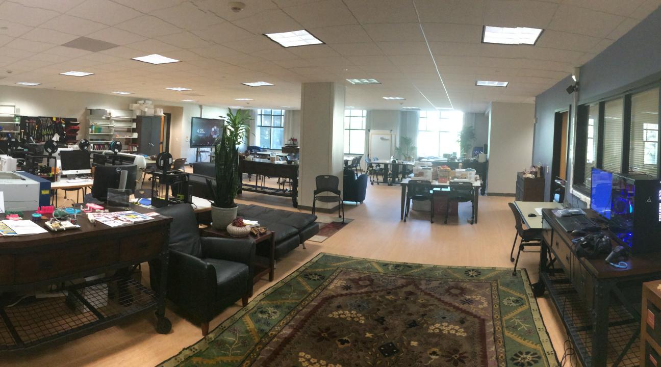 Panoramic view of the makerspace