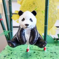 Panted panda figure.