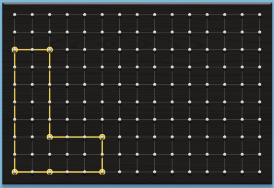 Black with white gridmarks.  Yellow line on bottom left corner in shape of an L